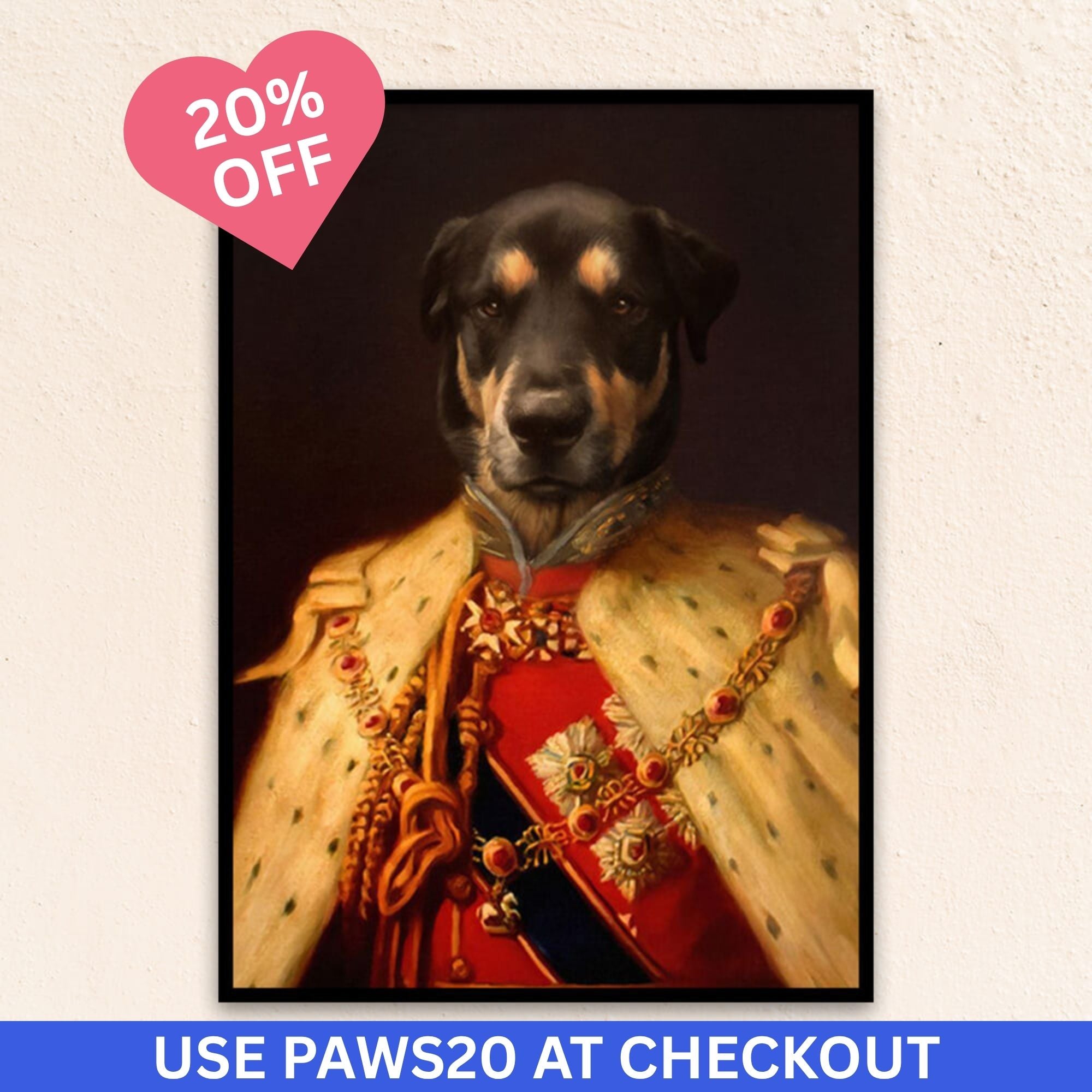 Custom Royal Dog Portrait I The King Edward
