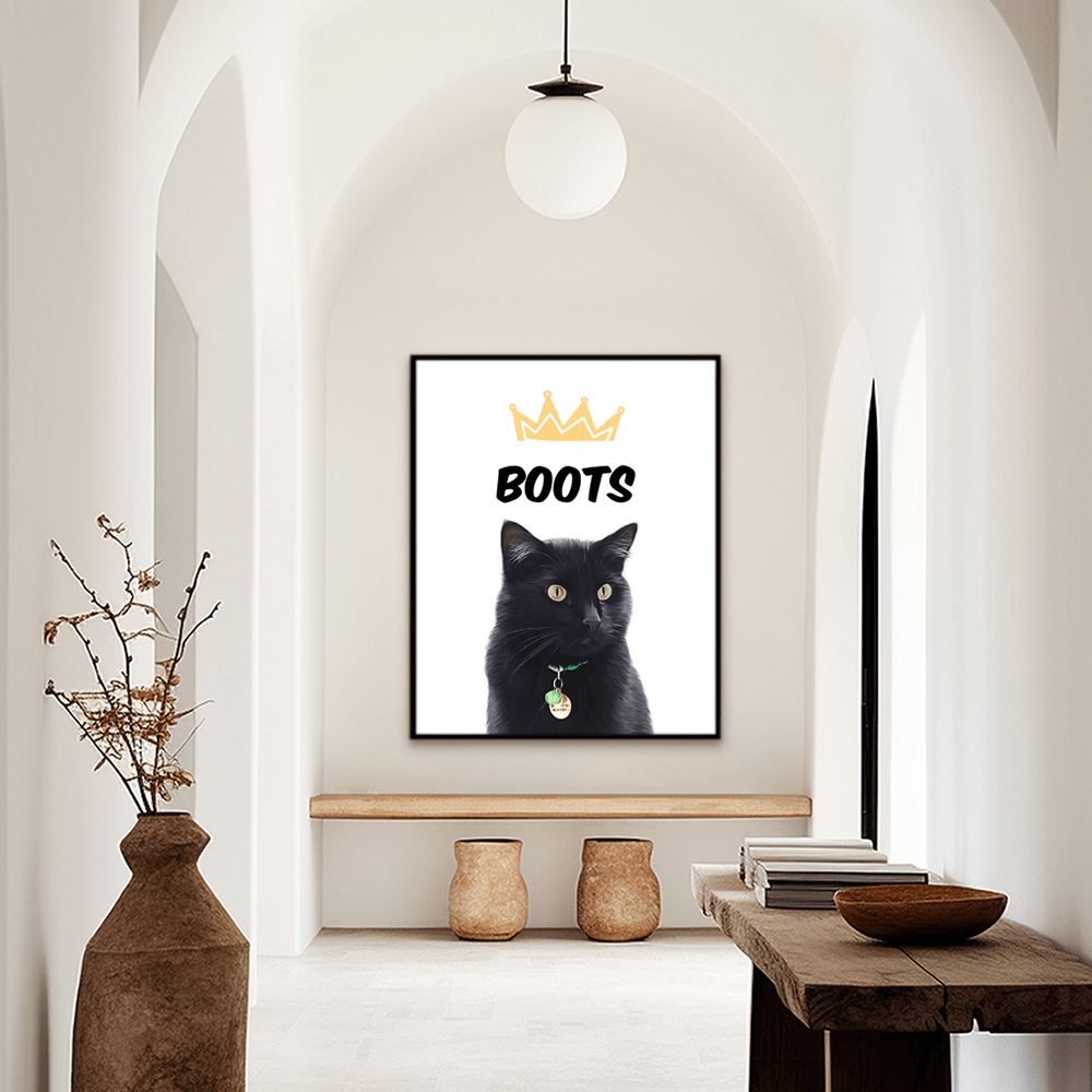 Custom Modern Pet Portrait | Large Crown