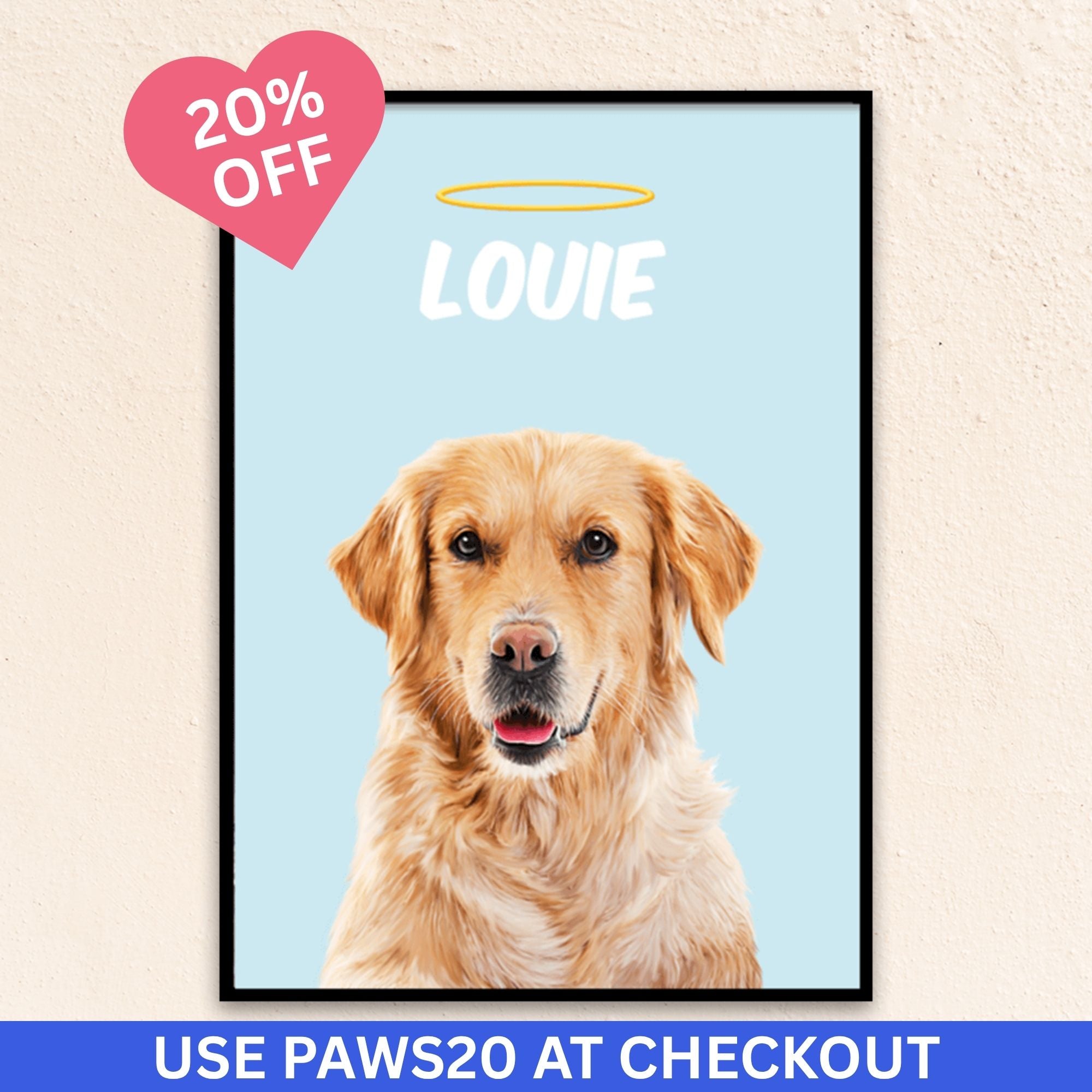 Custom Modern Pet Portrait | Halo