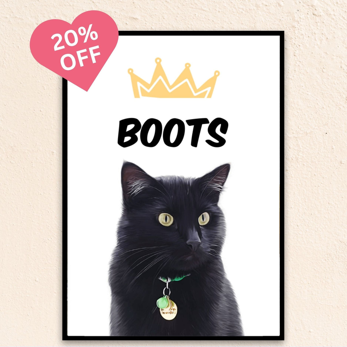 Custom Modern Pet Portrait | Large Crown