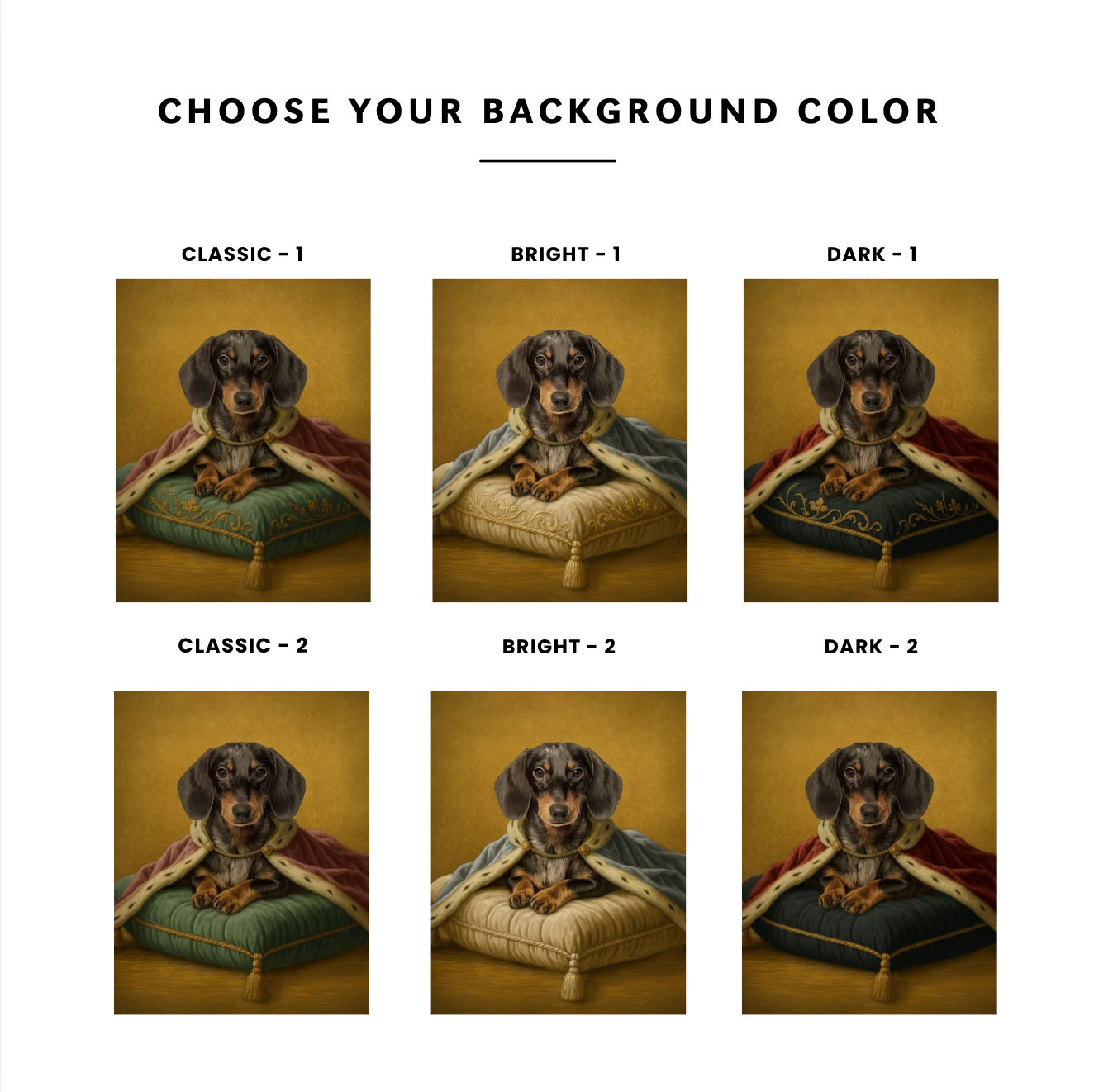 Custom Royal Pet Portrait | Royal Sitting Pet