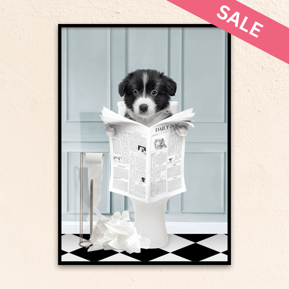 Custom Funny Pet Portrait | Reading A Newspaper