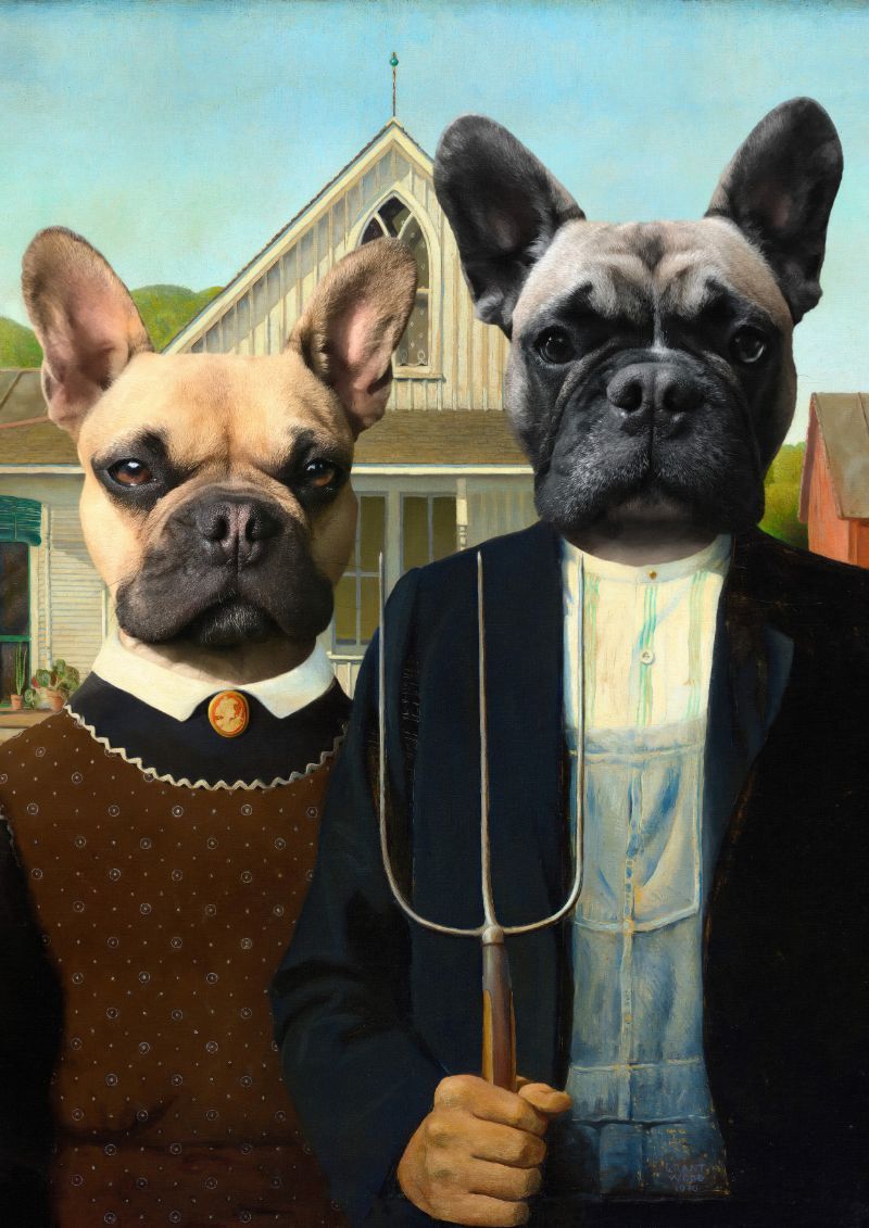 THE ODD COUPLE - CUSTOM PET PORTRAIT portrait-my-pet.com 