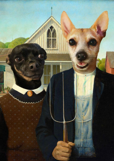 THE ODD COUPLE - CUSTOM PET PORTRAIT portrait-my-pet.com