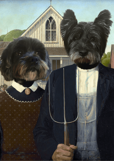 THE ODD COUPLE - CUSTOM PET PORTRAIT portrait-my-pet.com